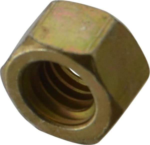 Value Collection - 5/16-18 UNC Steel Right Hand Hex Nut - 1/2" Across Flats, 17/64" High, Zinc Yellow Dichromate Cad & Waxed Finish - Top Tool & Supply