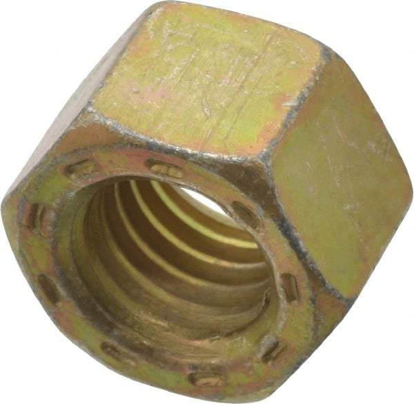 Value Collection - 1/2-13 UNC Steel Right Hand Hex Nut - 3/4" Across Flats, 7/16" High, Zinc Yellow Dichromate Cad & Waxed Finish - Top Tool & Supply