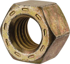 Made in USA - 9/16-12 UNC Steel Right Hand Hex Nut - 7/8" Across Flats, 31/64" High, Zinc Yellow Dichromate Cad & Waxed Finish - Top Tool & Supply