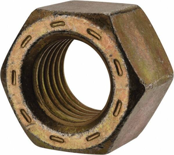 Value Collection - 7/8-9 UNC Steel Right Hand Hex Nut - 1-5/16" Across Flats, 3/4" High, Zinc Yellow Dichromate Cad & Waxed Finish - Top Tool & Supply