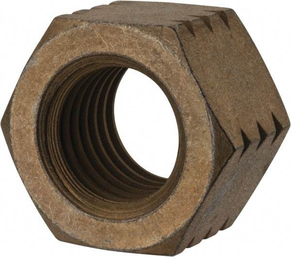 Value Collection - 1-8 UNC Steel Right Hand Hex Nut - 1-1/2" Across Flats, 55/64" High, Zinc Yellow Dichromate Cad & Waxed Finish - Top Tool & Supply