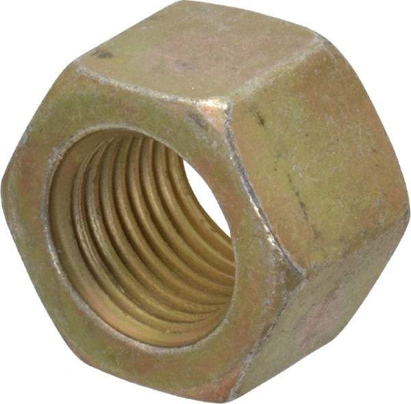 Value Collection - 1/2-20 UNF Steel Right Hand Hex Nut - 3/4" Across Flats, 1/2" High, Zinc Yellow Dichromate Cad & Waxed Finish - Top Tool & Supply