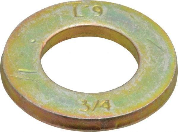 Value Collection - 3/4" Screw, Grade 9 Steel SAE Flat Washer - Zinc Yellow Dichromate Finish - Top Tool & Supply