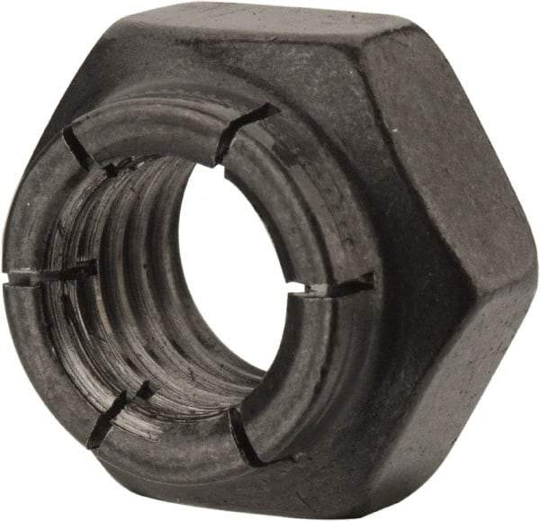 Flex-Loc - 1/2-13 UNC Grade 2 Heavy Hex Lock Nut with Expanding Flex Top - Uncoated, Meets Military Specifications - Top Tool & Supply