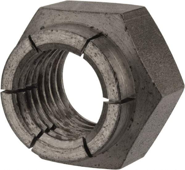 Flex-Loc - 1-8 UNC Grade 2 Heavy Hex Lock Nut with Expanding Flex Top - Uncoated, Meets Military Specifications - Top Tool & Supply