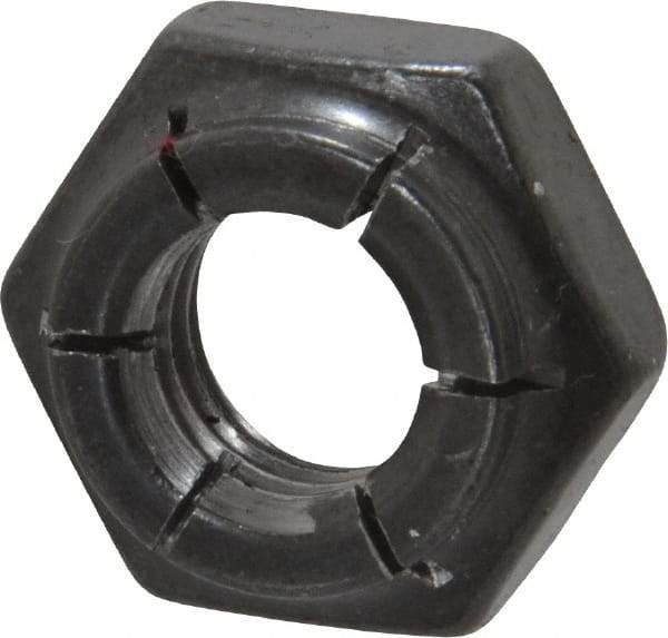 Flex-Loc - 7/16-14 UNC Grade 2 Heavy Hex Lock Nut with Expanding Flex Top - 21/64" High, Uncoated, Meets Military Specifications - Top Tool & Supply