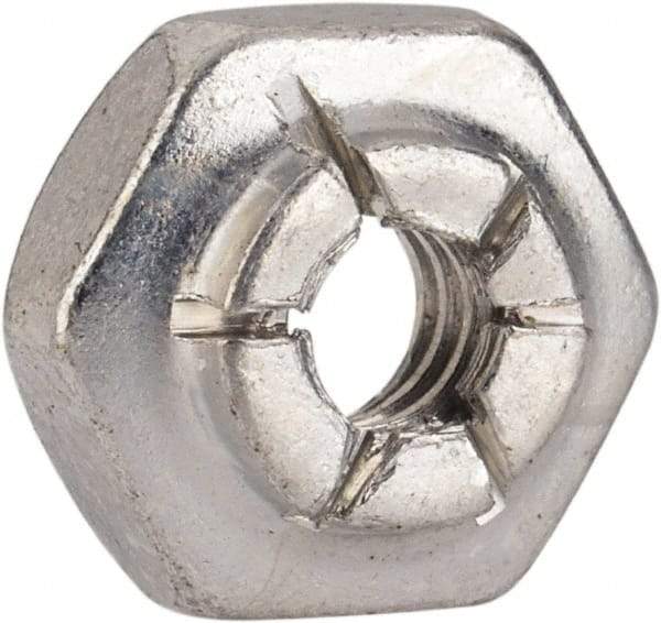 Flex-Loc - #6-32 UNJC Grade 2 Hex Lock Nut with Expanding Flex Top - 5/16" Width Across Flats, 3/16" High, Cadmium-Plated Finish, Meets Military Specifications - Top Tool & Supply