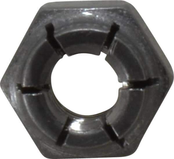 Flex-Loc - 1/4-20 UNC 18-8 Hex Lock Nut with Expanding Flex Top - 19/64" High, Uncoated, Meets Military Specifications - Top Tool & Supply