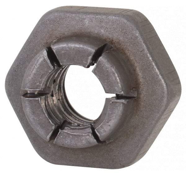 Flex-Loc - #10-24 UNJC Grade 2 Hex Lock Nut with Expanding Flex Top - Uncoated, Meets Military Specifications - Top Tool & Supply