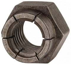 Flex-Loc - 1/2-13 UNC Grade 2 Hex Lock Nut with Expanding Flex Top - 3/4" Width Across Flats, 39/64" High, Uncoated - Top Tool & Supply