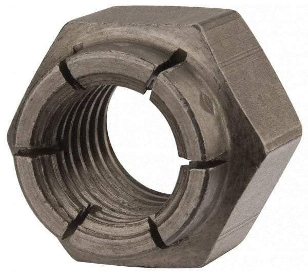 Flex-Loc - 5/8-11 UNC Grade 2 Hex Lock Nut with Expanding Flex Top - 15/16" Width Across Flats, Uncoated, Meets Military Specifications - Top Tool & Supply