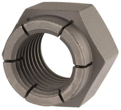 Flex-Loc - 1-8 UNC Grade 2 Hex Lock Nut with Expanding Flex Top - 1-7/16" Width Across Flats, Uncoated, Meets Military Specifications - Top Tool & Supply