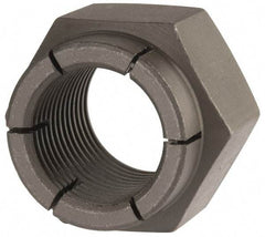 Flex-Loc - 1-12 UNJF Grade 2 Hex Lock Nut with Expanding Flex Top - 1-7/16" Width Across Flats, Uncoated, Meets Military Specifications - Top Tool & Supply