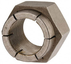 Flex-Loc - 1-14 UNJS Grade 2 Hex Lock Nut with Expanding Flex Top - 1-7/16" Width Across Flats, Uncoated, Meets Military Specifications - Top Tool & Supply