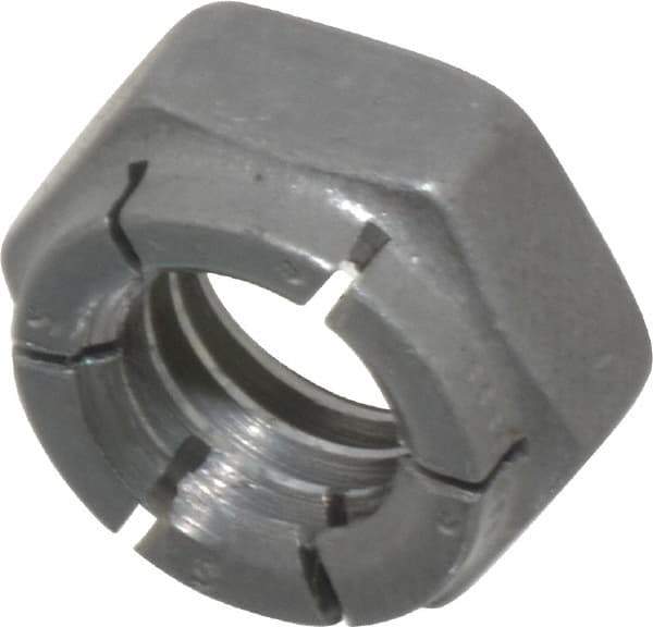 Flex-Loc - 3/8-16 UNC Grade 2 Hex Lock Nut with Expanding Flex Top - 9/32" High, Uncoated, Meets Military Specifications - Top Tool & Supply