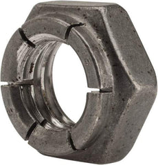 Flex-Loc - 1/2-13 UNC Grade 2 Hex Lock Nut with Expanding Flex Top - 21/64" High, Uncoated, Meets Military Specifications - Top Tool & Supply