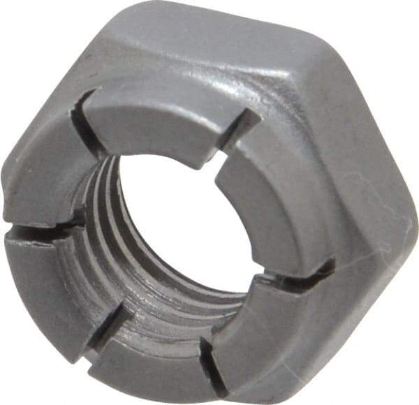 Flex-Loc - 5/16-24 UNF Grade 2 Hex Lock Nut with Expanding Flex Top - 1/2" Width Across Flats, 17/64" High, Uncoated - Top Tool & Supply