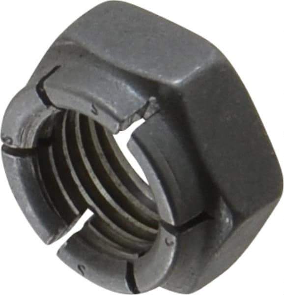 Flex-Loc - 7/16-20 UNJF Grade 2 Hex Lock Nut with Expanding Flex Top - 21/64" High, Uncoated, Meets Military Specifications - Top Tool & Supply