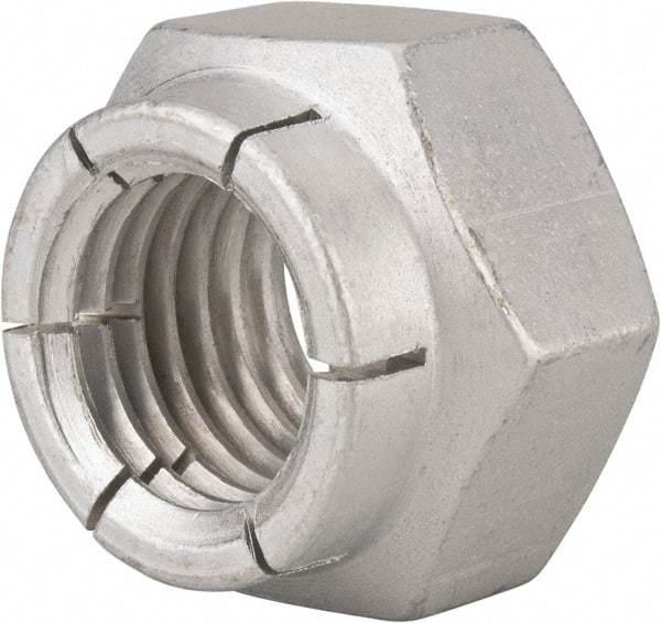 Flex-Loc - 1-8 UNC Grade 2 Heavy Hex Lock Nut with Expanding Flex Top - Cadmium-Plated Finish, Meets Military Specifications - Top Tool & Supply