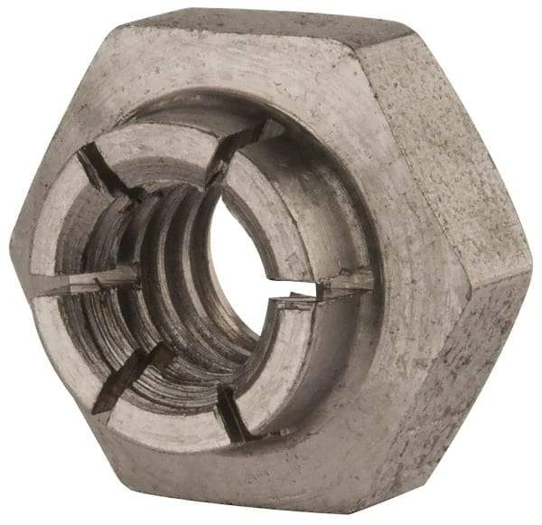 Flex-Loc - 1/4-20 UNC 18-8 Heavy Hex Lock Nut with Expanding Flex Top - Uncoated, Meets Military Specifications - Top Tool & Supply