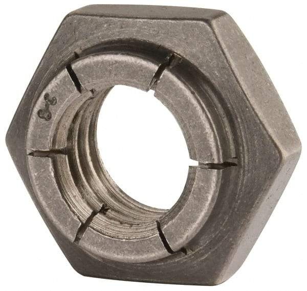 Flex-Loc - 1/2-13 UNC 18-8 Heavy Hex Lock Nut with Expanding Flex Top - Uncoated, Meets Military Specifications - Top Tool & Supply