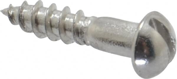 Value Collection - #4, 1/2" Length Under Head, Slotted Drive, Round Head Wood Screw - Top Tool & Supply