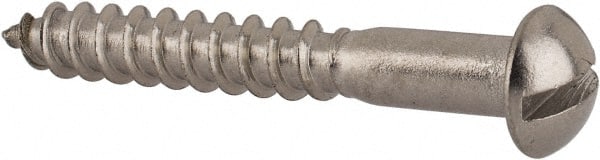 Value Collection - #8, 1-1/4" Length Under Head, Slotted Drive, Round Head Wood Screw - Top Tool & Supply