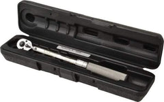 CDI - 1/4" Drive Micrometer Torque Wrench - 2.8 N/m to 15 N/m Torque, 10-5/32" OAL, 0.12 N/m Graduation, Ratcheting with Reverse Lever Head - Top Tool & Supply