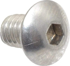 Value Collection - #8-32 UNC Hex Socket Drive, Button Screw - Grade 18-8 Stainless Steel, Uncoated, Fully Threaded, 1/4" Length Under Head - Top Tool & Supply