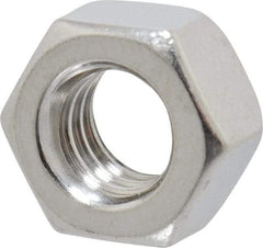 Value Collection - 5/16-18 UNC Stainless Steel Right Hand Hex Nut - 1/2" Across Flats, 17/64" High, Uncoated - Top Tool & Supply