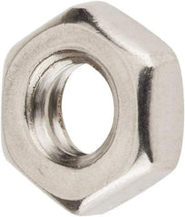 Value Collection - 1/4-20 UNC Stainless Steel Right Hand Hex Jam Nut - 7/16" Across Flats, 5/32" High, Uncoated - Top Tool & Supply