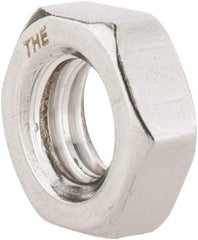 Value Collection - 5/16-18 UNC Stainless Steel Right Hand Hex Jam Nut - 1/2" Across Flats, 3/16" High, Uncoated - Top Tool & Supply