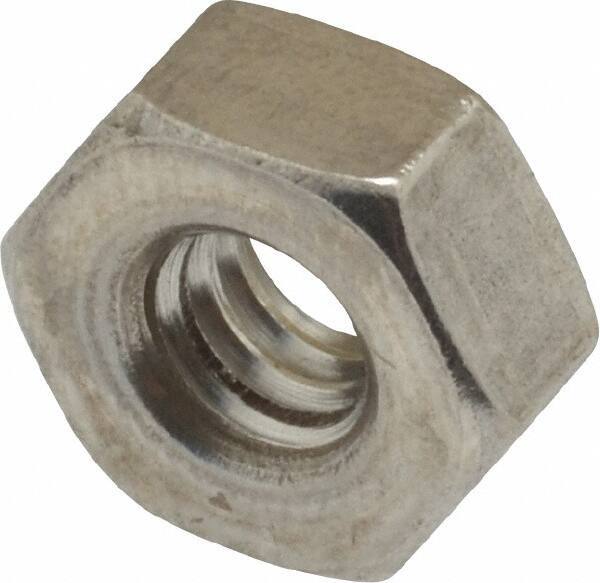 Value Collection - 1/4-20 UNC Stainless Steel Right Hand Heavy Hex Nut - 1/2" Across Flats, 15/64" High, Uncoated - Top Tool & Supply