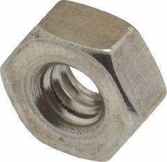 Value Collection - 1/4-20 UNC Stainless Steel Right Hand Heavy Hex Nut - 1/2" Across Flats, 15/64" High, Uncoated - Top Tool & Supply