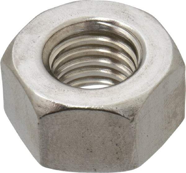 Value Collection - 1/2-13 UNC Stainless Steel Right Hand Heavy Hex Nut - 7/8" Across Flats, 31/64" High, Uncoated - Top Tool & Supply