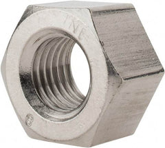 Value Collection - 1-8 UNC Stainless Steel Right Hand Heavy Hex Nut - 1-5/8" Across Flats, 63/64" High, Uncoated - Top Tool & Supply