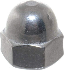 Value Collection - #10-24 UNC, 3/8" Width Across Flats, Uncoated, Stainless Steel Acorn Nut - 9/32" Overall Height, Grade 18-8 - Top Tool & Supply