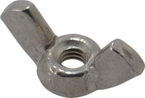 Value Collection - #8-32 UNC, Stainless Steel Standard Wing Nut - Grade 18-8, 0.72" Wing Span, 0.47" Wing Span - Top Tool & Supply