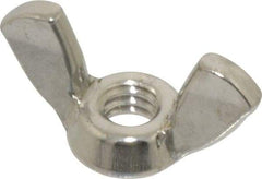 Value Collection - 1/4-20 UNC, Stainless Steel Standard Wing Nut - Grade 18-8, 1.1" Wing Span, 0.57" Wing Span - Top Tool & Supply