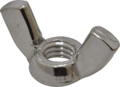 Value Collection - 3/8-16 UNC, Stainless Steel Standard Wing Nut - Grade 18-8, 1.44" Wing Span, 0.79" Wing Span - Top Tool & Supply