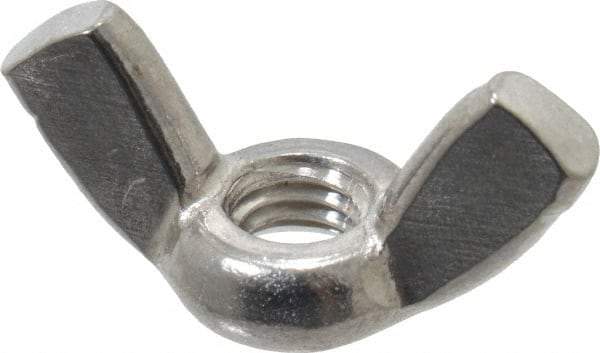 Value Collection - #10-32 UNF, Stainless Steel Standard Wing Nut - Grade 18-8, 0.91" Wing Span, 0.47" Wing Span - Top Tool & Supply