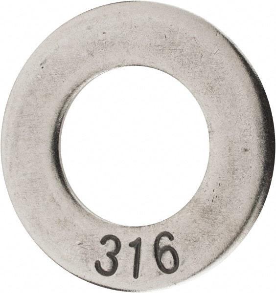 Value Collection - 1" Screw, Grade 316 Stainless Steel Standard Flat Washer - 1-1/16" ID x 1.87" OD, 1/8" Thick - Top Tool & Supply