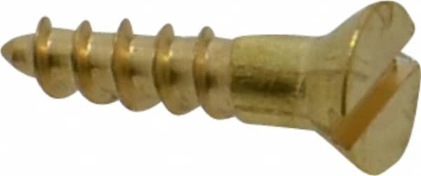 Value Collection - #4, 1/2" OAL, Slotted Drive, Flat Head Wood Screw - Top Tool & Supply