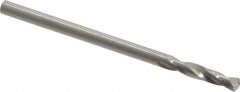 Guhring - #43 130° Spiral Flute Cobalt Screw Machine Drill Bit - Bright Finish, Right Hand Cut, 13mm Flute Length, 40mm OAL, Standard Point, Straight Shank - Top Tool & Supply