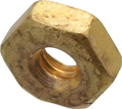 Value Collection - #4-40 UNC Brass Right Hand Machine Screw Hex Nut - 1/4" Across Flats, 3/32" High, Uncoated - Top Tool & Supply