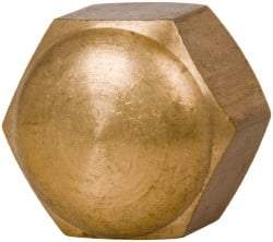 Value Collection - 1/2-13" UNC, 3/4" Width Across Flats, Uncoated, Brass Acorn Nut - 9/16" Overall Height - Top Tool & Supply