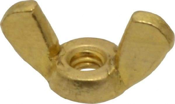 Value Collection - #8-32 UNC, Brass Standard Wing Nut - 0.91" Wing Span, 0.47" Wing Span - Top Tool & Supply