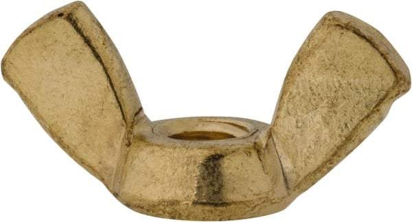 Value Collection - #10-24 UNC, Brass Standard Wing Nut - 0.91" Wing Span, 0.47" Wing Span - Top Tool & Supply