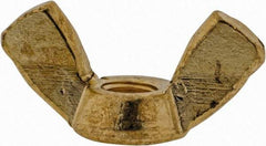 Value Collection - #10-32 UNF, Brass Standard Wing Nut - 0.91" Wing Span, 0.47" Wing Span - Top Tool & Supply