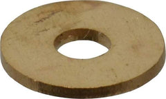 Value Collection - #4 Screw, Brass Standard Flat Washer - 0.12" ID x 1/4" OD, 0.025" Thick, Plain Finish - Top Tool & Supply